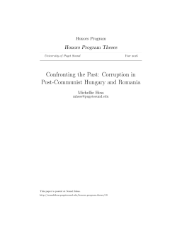 Confronting the Past: Corruption in Post-Communist