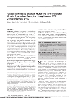 Functional Studies of RYR1 Mutations in the