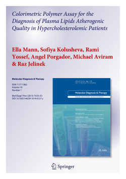 Colorimetric Polymer Assay for the Diagnosis of Plasma Lipids