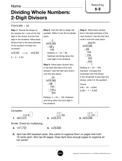 Dividing Whole Numbers: 2