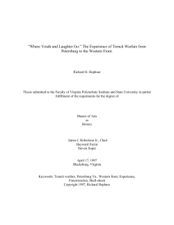 &ldquo;Where Youth and Laughter Go:&rdquo; The Experience of Trench Warfare