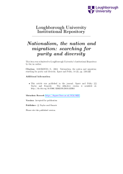 Nationalism, the nation and migration