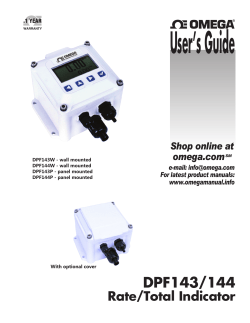 DPF143/144 User`s Guide Rate/Total Indicator