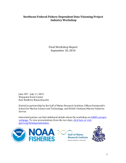 Northeast Federal Fishery Dependent Data Visioning Project