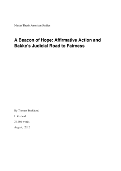 Affirmative Action and Bakke`s Judicial Road to Fairness