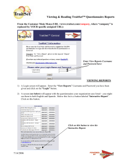 In order to administer a TraitSet questionnaire to a job