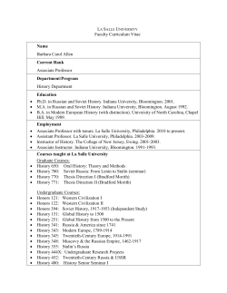 Curriculum Vitae - La Salle University