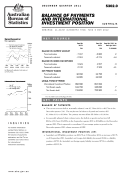 5302.0 Balance of Payments and International Investment Position
