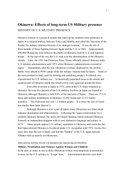 Okinawa: Effects of long-term US Military presence