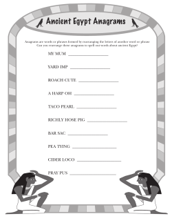 Ancient Egypt Anagrams - Newfane Public Library