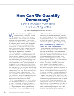 How Can We Quantify Democracy?