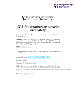 CPS for community security and safety