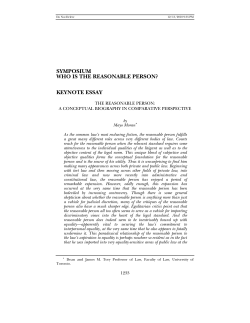 symposium who is the reasonable person? keynote