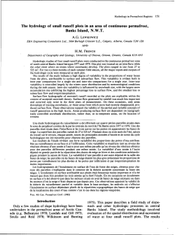 The hydrology of small runoff plots in an area of continuous
