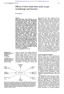 Effects of short chain fatty acids on gut morphology and function