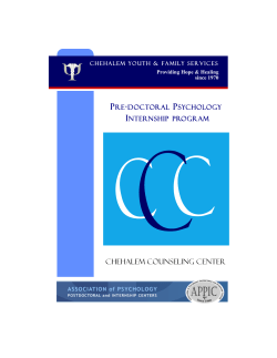 Pre-Doctoral Training Catalog 2017-2018