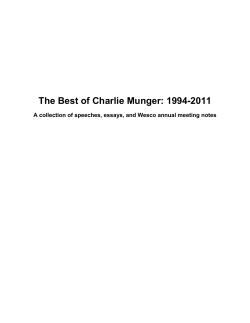 The Best of Charlie Munger: 1994-2011