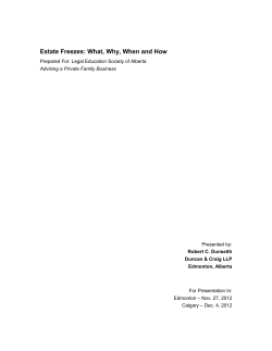 Estate Freezes - Duncan Craig LLP