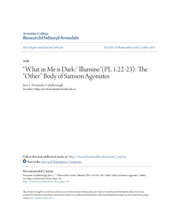 “What in Me is Dark/ Illumine”(PL 1:22