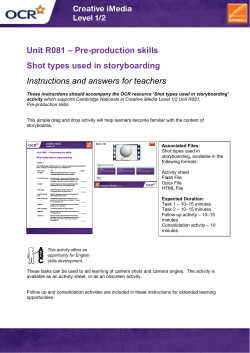 Shot types used in storyboarding