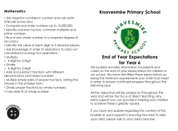 Knavesmire Primary School End of Year Expectations for Year 6