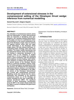 Development of extensional stresses in the compressional setting of