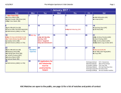 Calendar - The Arlington Sportsman`s Club