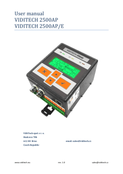 User manual VIDITECH 2500AP VIDITECH 2500AP/E