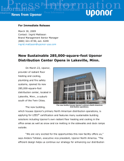 New Sustainable 285,000-square-foot Uponor Distribution Center