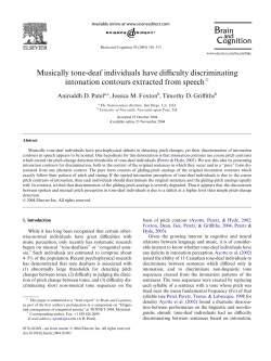 Musically tone-deaf individuals have diYculty discriminating