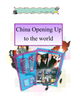 China Opening Up to the world