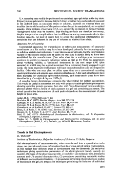 Trends in Gel Electrophoresis - Biochemical Society Transactions