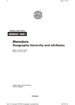 Geography metadata - Statistics South Africa