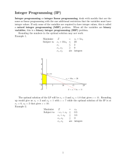Integer Programming (IP)
