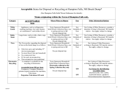 Acceptable/Prohibited Items for Disposal