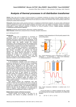 Analysis of thermal processes in oil distribution transformer