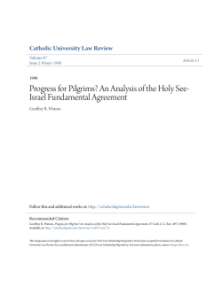 An Analysis of the Holy See-Israel Fundamental Agreement