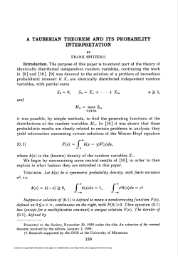 A TAUBERIAN THEOREM AND ITS PROBABILITY INTERPRETATION