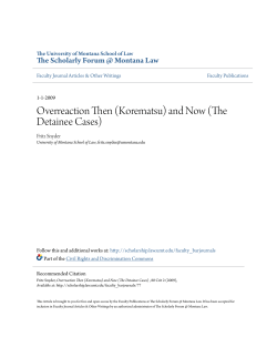 Overreaction Then (Korematsu) and Now (The Detainee Cases)