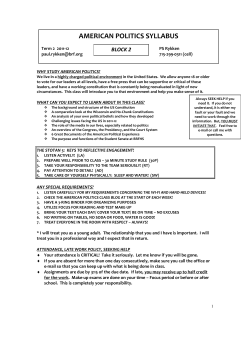 AMERICAN POLITICS SYLLABUS