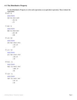 4-1 The Distributive Property - Waukee Community School District