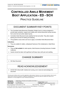 Controlled Ankle Movement Boot Application