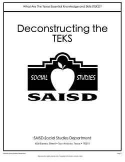 Deconstructing the TEKS