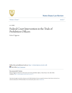 Federal Court Intervention in the Trials of Prohibition Officers