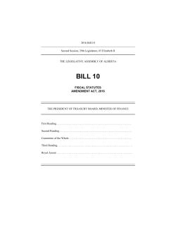 BILL 10 - Legislative Assembly of Alberta