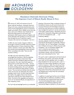 Mandatory Statewide Electronic Filing: The Supreme Court of Illinois