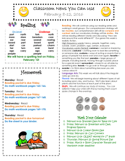 Homework Classroom News You Can Use Spelling