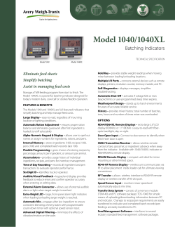 Model 1040/1040XL Batching Indicators