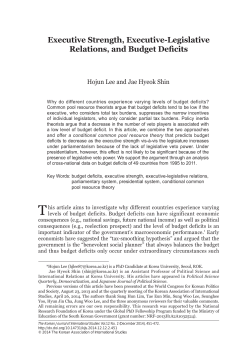 Executive Strength, Executive-Legislative Relations, and Budget