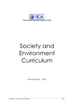 Society and Environment Curriculum